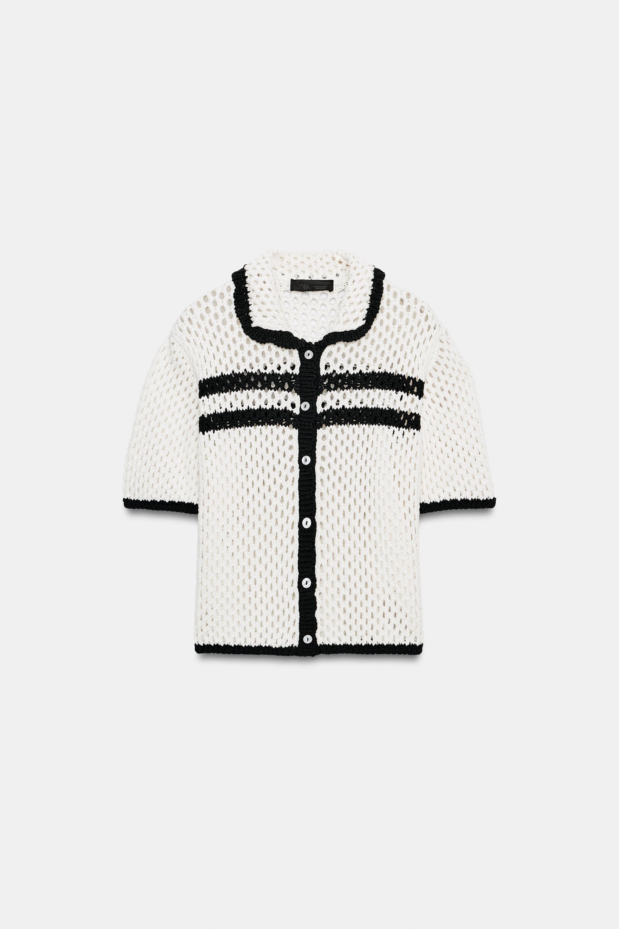 GILET POLO EN MAILLE AJOURÉE